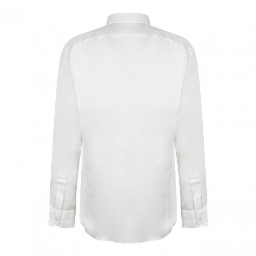 White Long Sleeves Lyocell Shirt 2