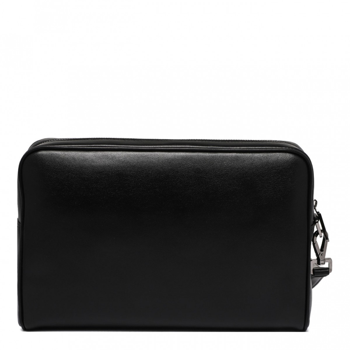Black Logo Plaque Clutch Bag