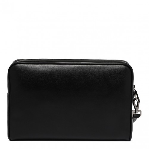 Black Logo Plaque Clutch Bag