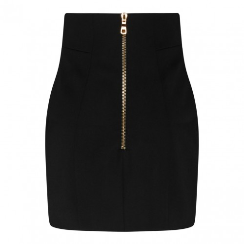 Black Virgin Wool Mini Skirt