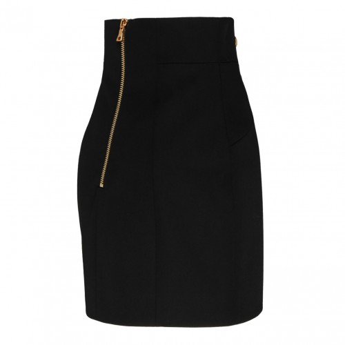 Black Virgin Wool Mini Skirt