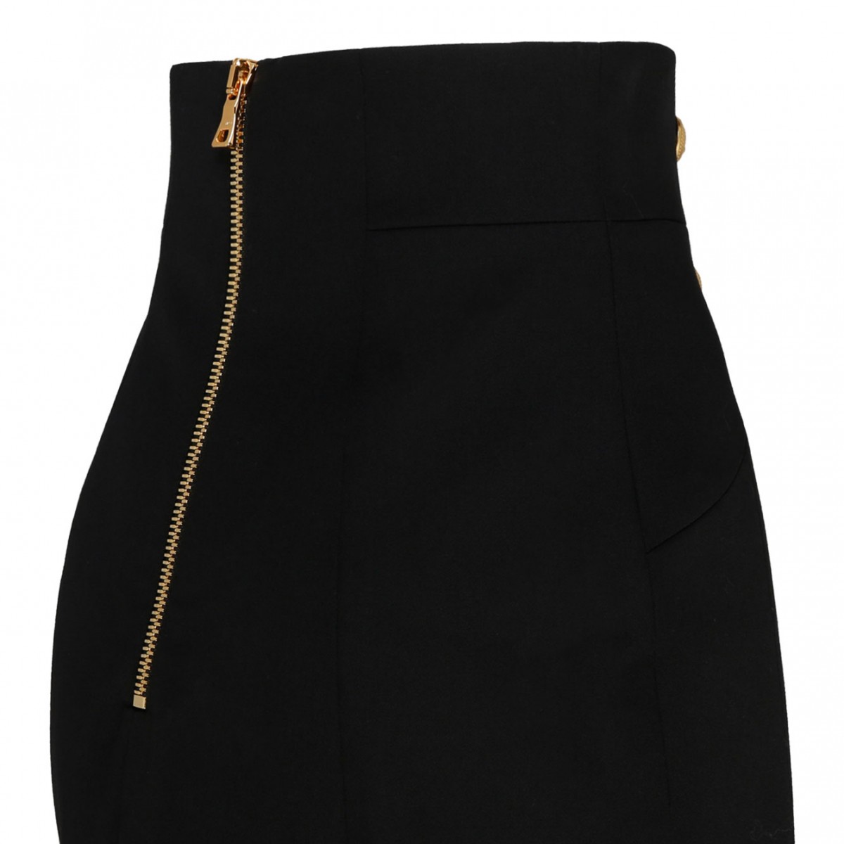 Black Virgin Wool Mini Skirt