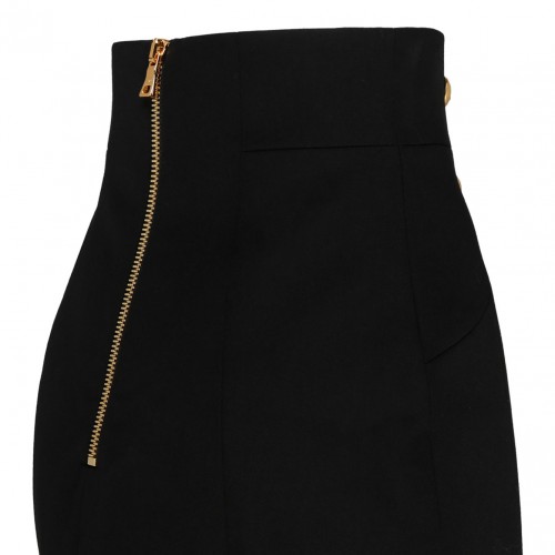 Black Virgin Wool Mini Skirt
