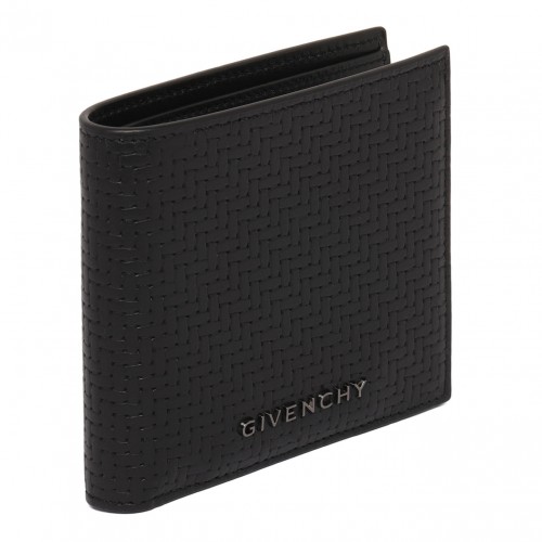 Black Leather Folding Wallet