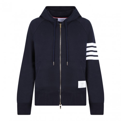 Navy Blue 4-Bar Hoodie