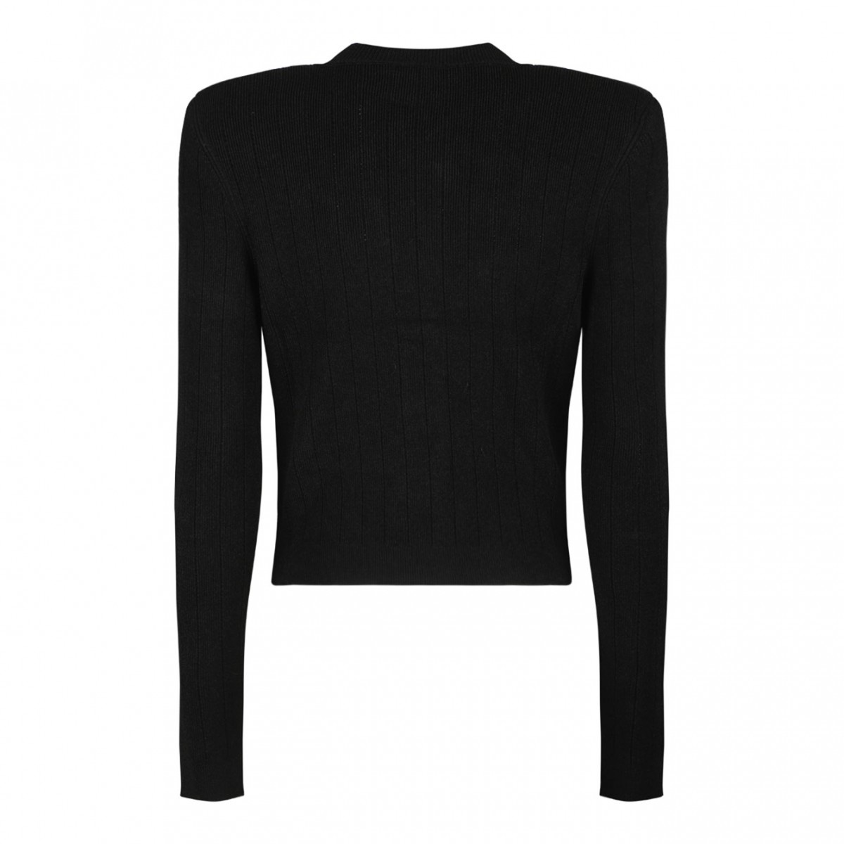 Black Pointelle Knit Cardigan