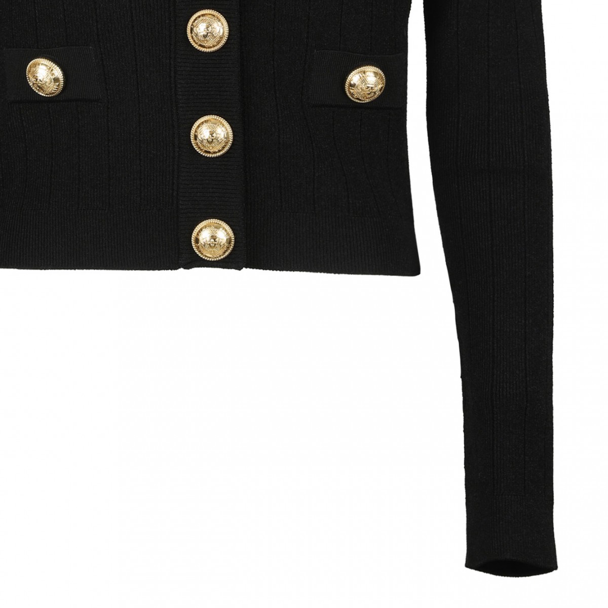 Black Pointelle Knit Cardigan