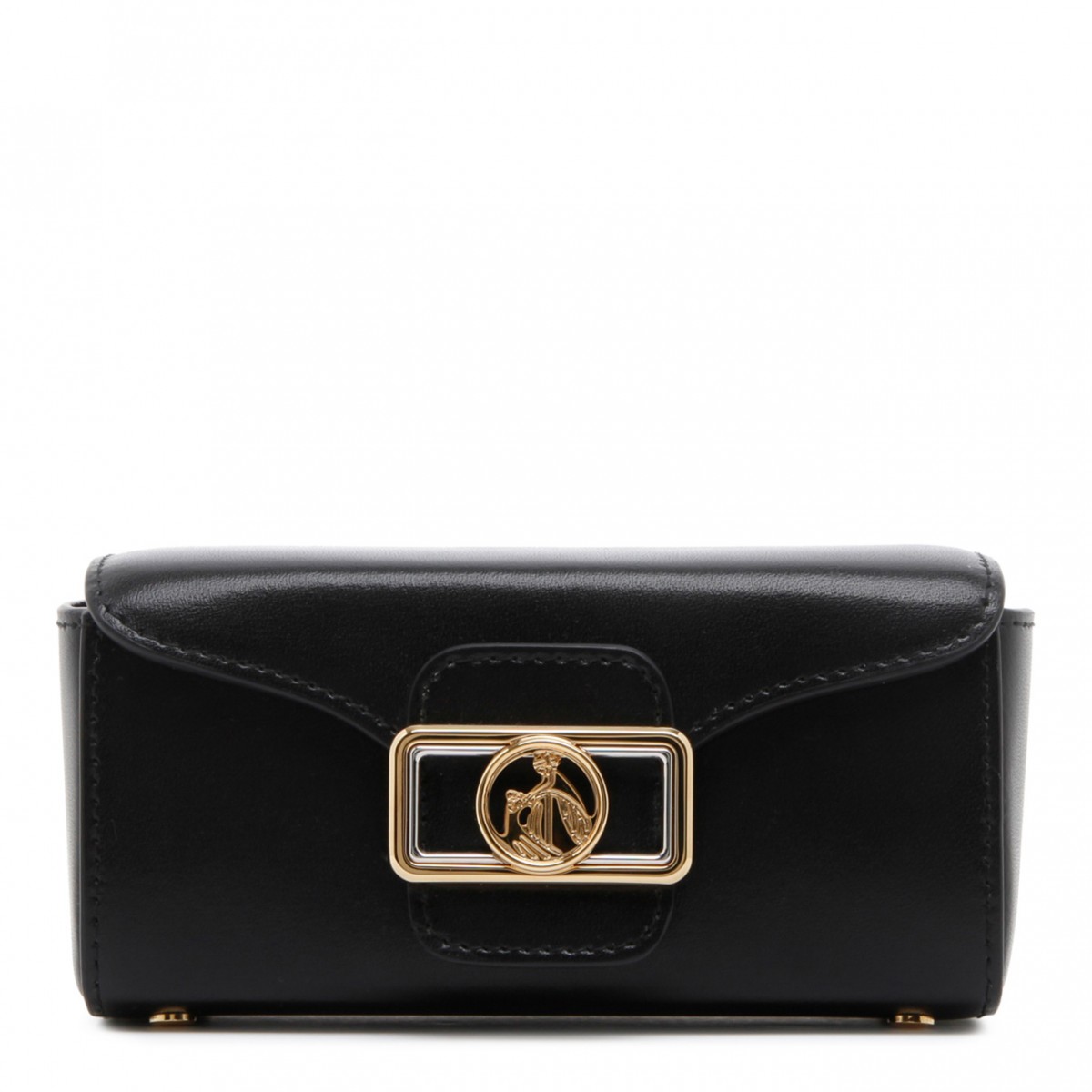 Black Calf Leather Micro Pencil Bag