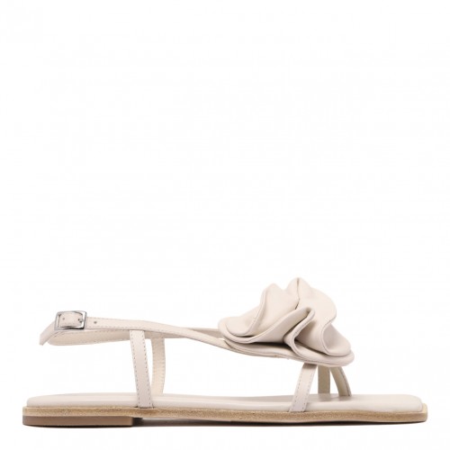 Off White Floral Applique Sandals
