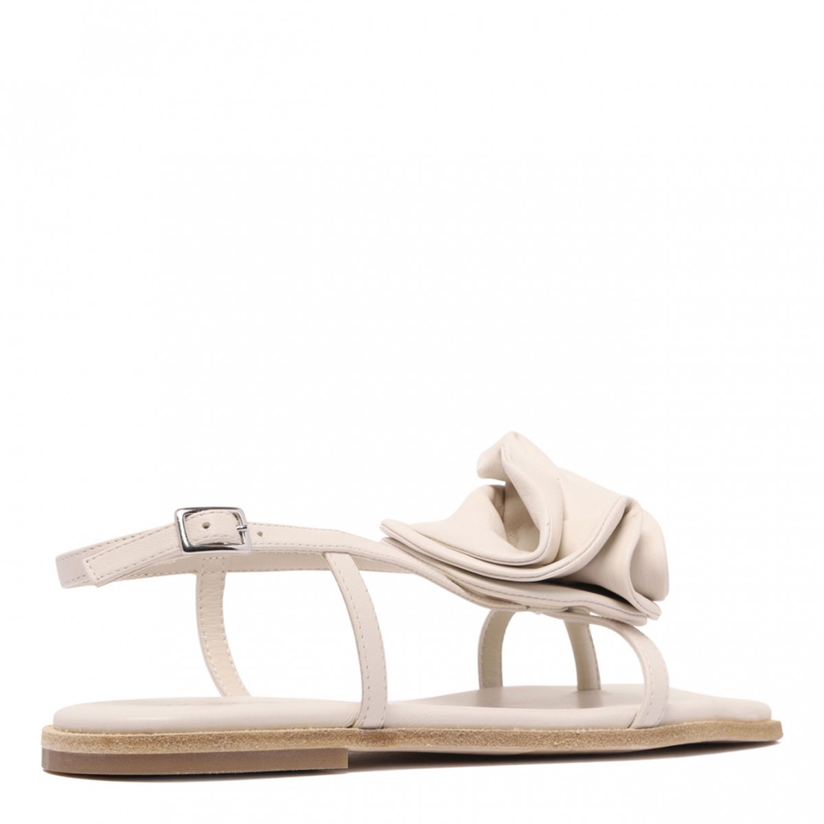 Off White Floral Applique Sandals