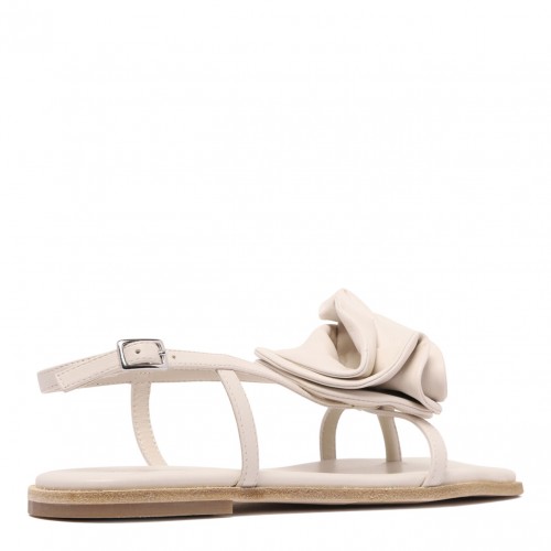 Off White Floral Applique Sandals