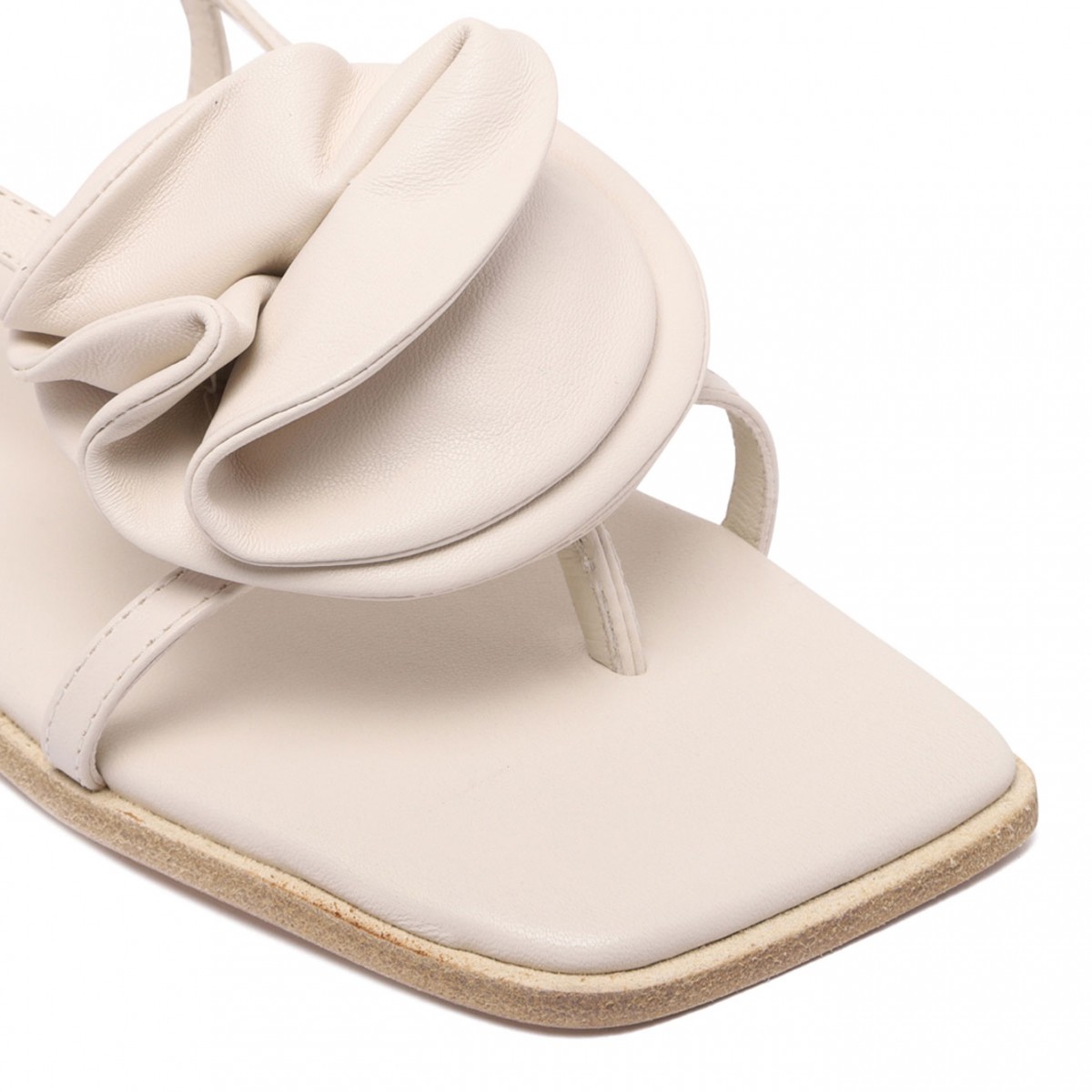 Off White Floral Applique Sandals