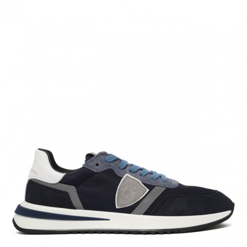 Navy Blue Panelled Sneakers