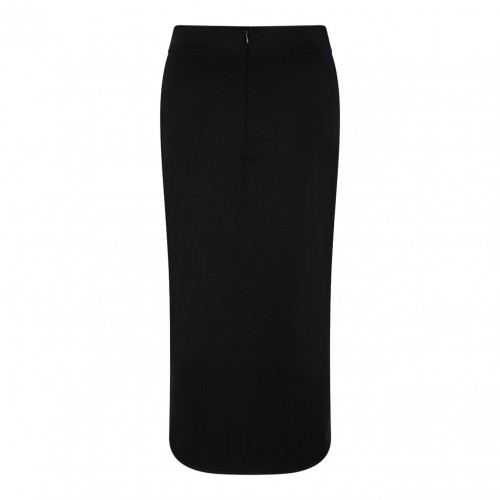 Black Stretch Viscose Knit Pencil Skirt With DG Logo 2