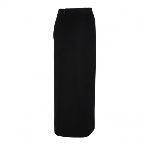 Black Stretch Viscose Knit Pencil Skirt With DG Logo