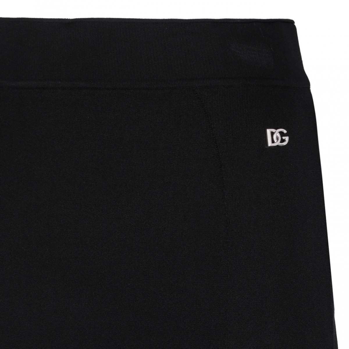 Black Stretch Viscose Knit Pencil Skirt With DG Logo