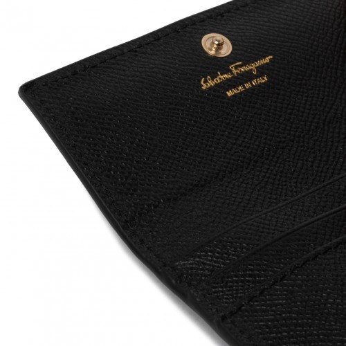 Black Leather Vara Bow Card Holder