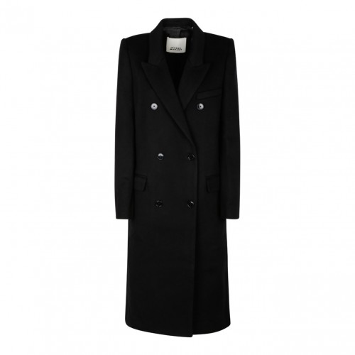 Black Enarryli Wool Blend Long Coat