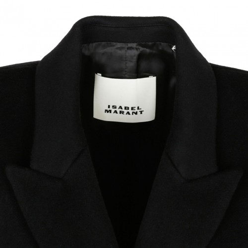 Black Enarryli Wool Blend Long Coat