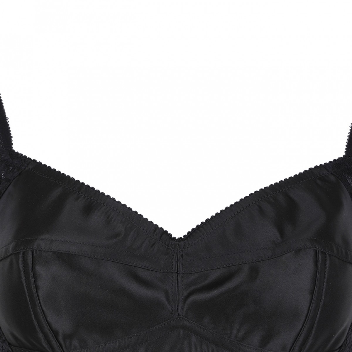 Black Corset Lace and Satin Top