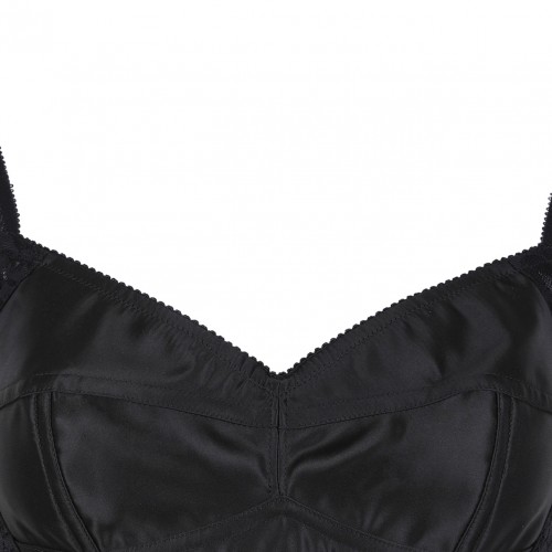 Black Corset Lace and Satin Top
