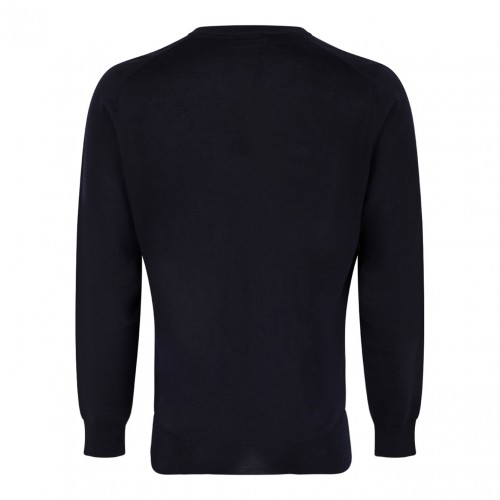 Navy Blue Fine-Knit Sweater