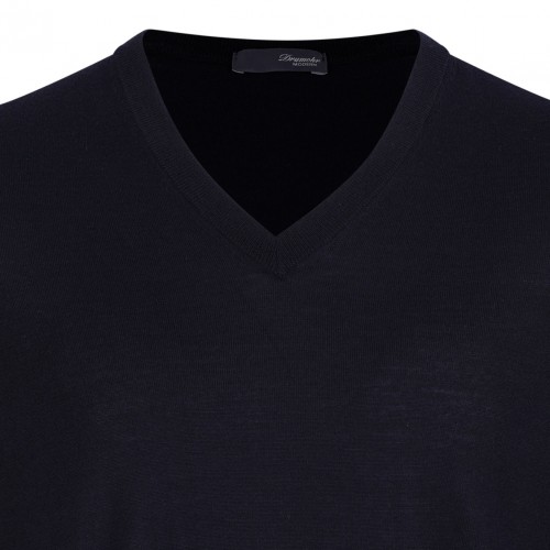 Navy Blue Fine-Knit Sweater