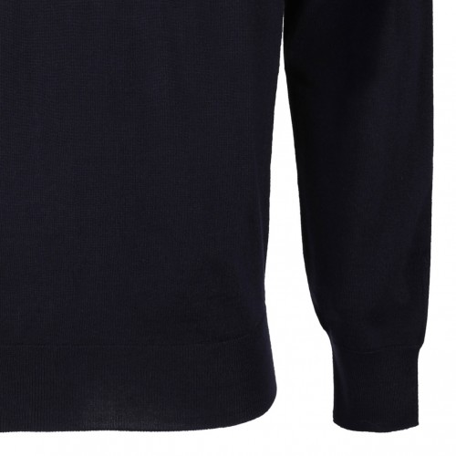 Navy Blue Fine-Knit Sweater