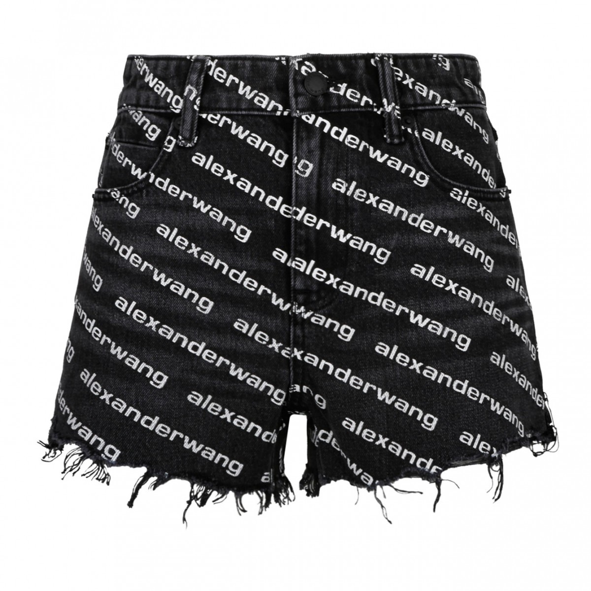Black All Over Logo Print Shorts
