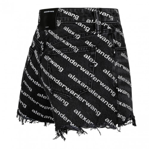 Black All Over Logo Print Shorts