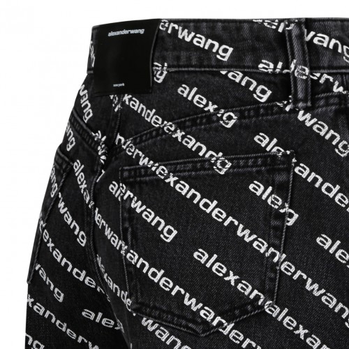 Black All Over Logo Print Shorts