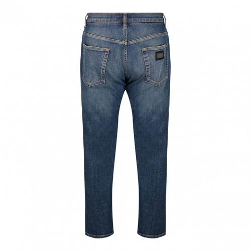 Distressed Blue Cotton Loose Fit Jeans 2