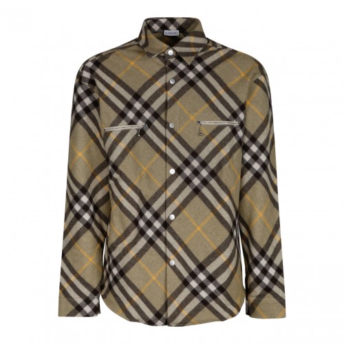 Sage Green, Dark Green and Yellow Checked Shirt Jacket