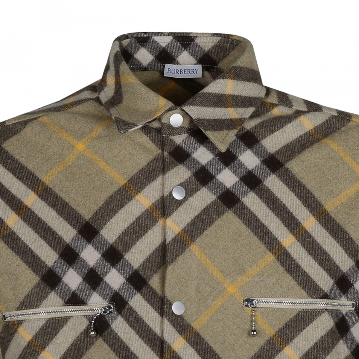 Sage Green, Dark Green and Yellow Checked Shirt Jacket