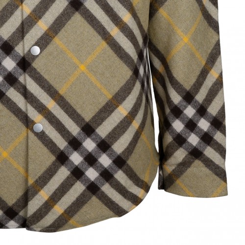 Sage Green, Dark Green and Yellow Checked Shirt Jacket