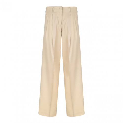 Sand Beige Wide Leg Trousers