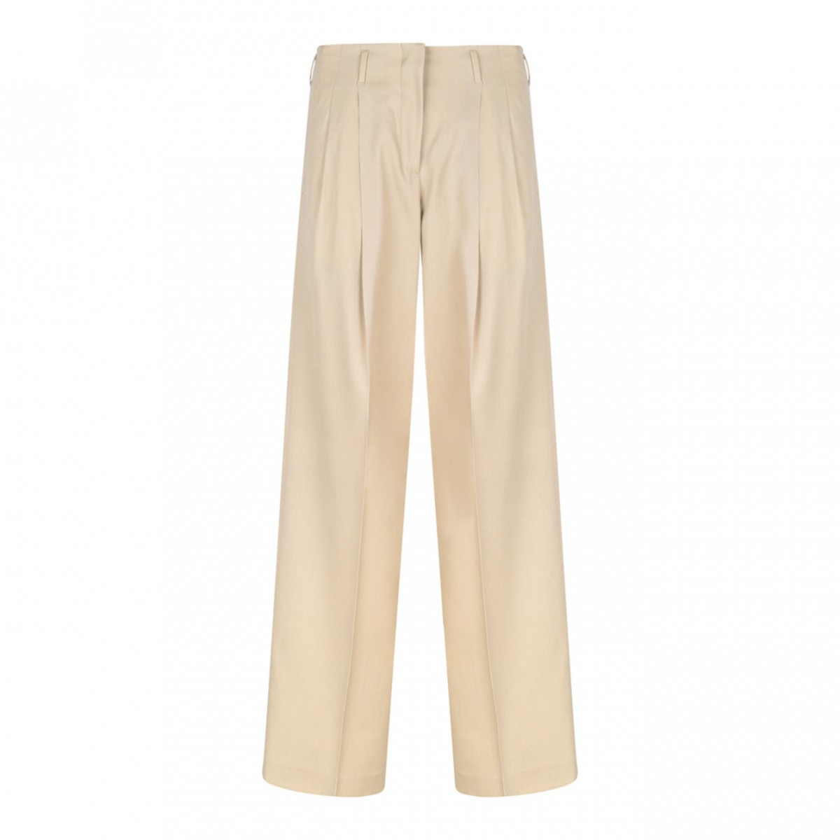 Sand Beige Wide Leg Trousers