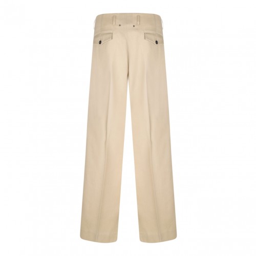 Sand Beige Wide Leg Trousers