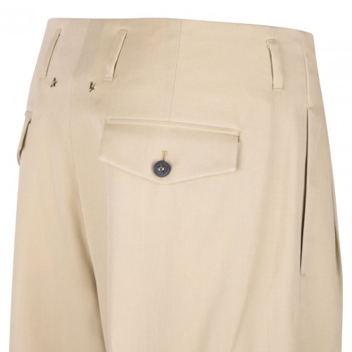 Sand Beige Wide Leg Trousers