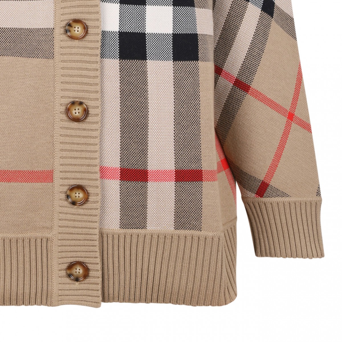 Archive Beige Vintage Check V-neck Cardigan