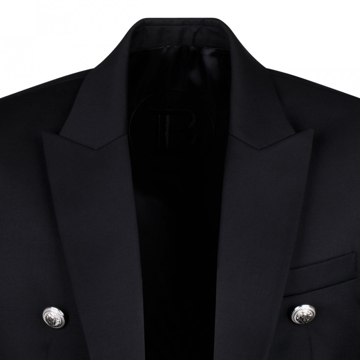 Black Embossed Buttons Blazer