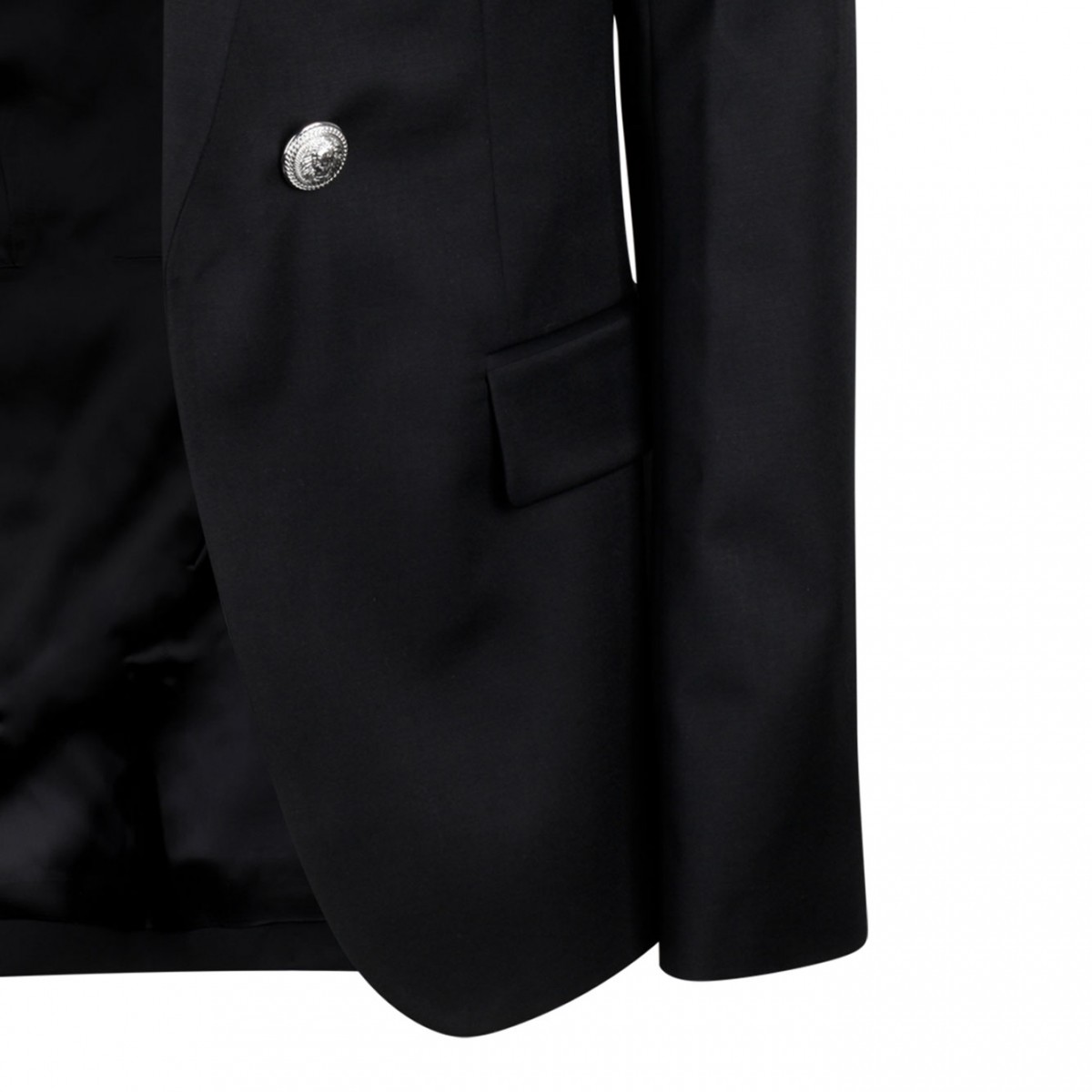 Black Embossed Buttons Blazer