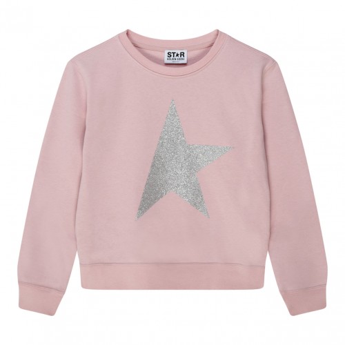 Pink Glitter Star Patch Sweatshirt