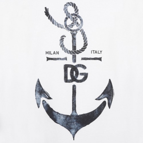 White Cotton T-Shirt With Print