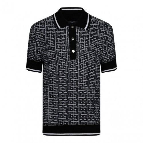Black Labyrinth Knitted Polo Shirt