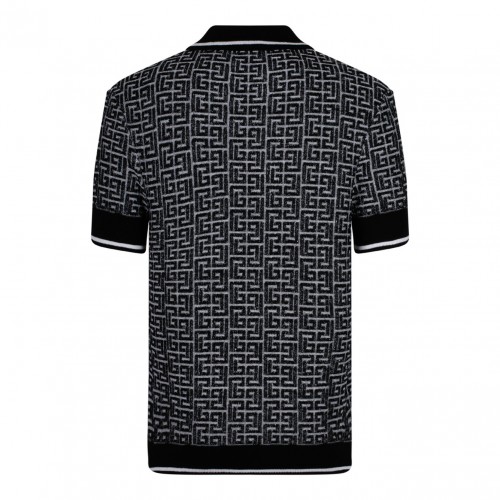 Black Labyrinth Knitted Polo Shirt