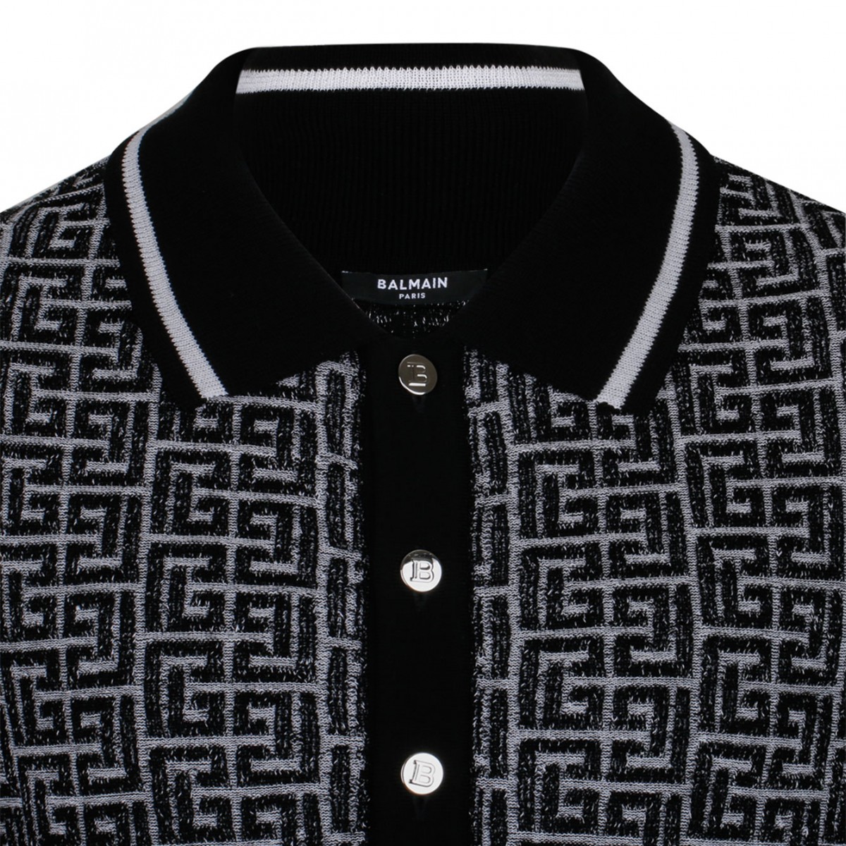 Black Labyrinth Knitted Polo Shirt