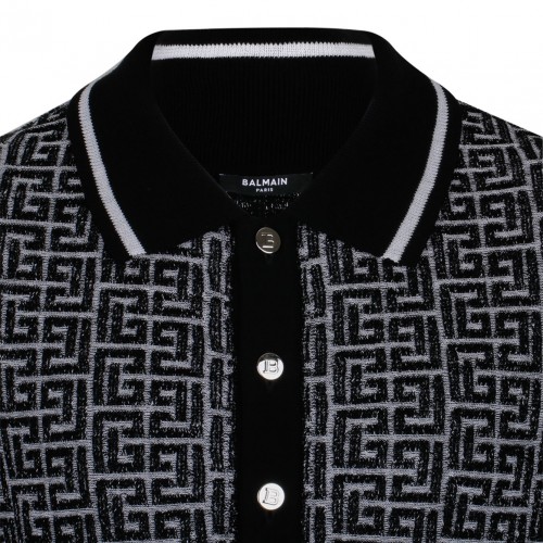 Black Labyrinth Knitted Polo Shirt