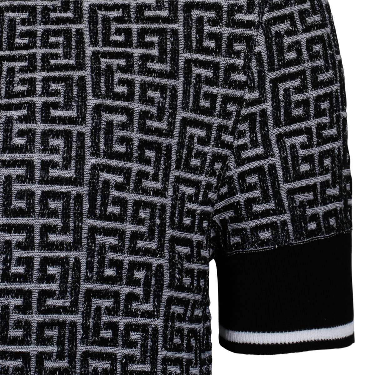 Black Labyrinth Knitted Polo Shirt