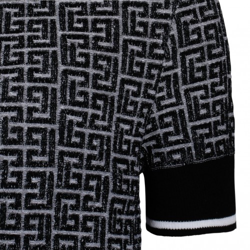 Black Labyrinth Knitted Polo Shirt